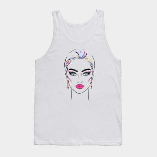 Fashionable female face Tank Top